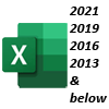 supported MS excel versions